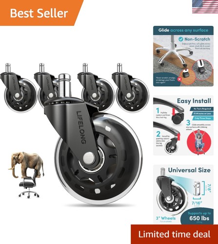 Clear office chair wheels - office,